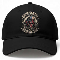 Funny One Badass Bonus Dad Baseball Cap Awesome Step Dad Fathers Day American Flag Skull