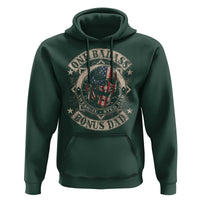 Funny One Badass Bonus Dad Hoodie Awesome Step Dad Fathers Day American Flag Skull