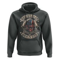 Funny One Badass Bonus Dad Hoodie Awesome Step Dad Fathers Day American Flag Skull