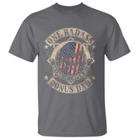 Funny One Badass Bonus Dad T Shirt Awesome Step Dad Fathers Day American Flag Skull