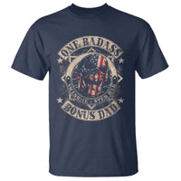 Funny One Badass Bonus Dad T Shirt Awesome Step Dad Fathers Day American Flag Skull