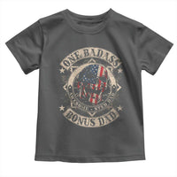 Funny One Badass Bonus Dad Toddler T Shirt Awesome Step Dad Fathers Day American Flag Skull
