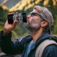 Funny One Badass Bonus Stepdad 4 in 1 Can Cooler Tumbler Bonus Dad Fathers Day American Flag Skull