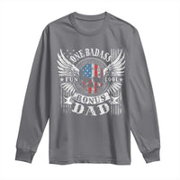 Funny One Badass Bonus Stepdad Long Sleeve Shirt Bonus Dad Fathers Day American Flag Skull