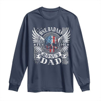 Funny One Badass Bonus Stepdad Long Sleeve Shirt Bonus Dad Fathers Day American Flag Skull
