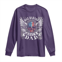 Funny One Badass Bonus Stepdad Long Sleeve Shirt Bonus Dad Fathers Day American Flag Skull