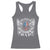 Funny One Badass Bonus Stepdad Racerback Tank Top Bonus Dad Fathers Day American Flag Skull