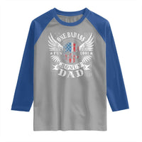 Funny One Badass Bonus Stepdad Raglan Shirt Bonus Dad Fathers Day American Flag Skull