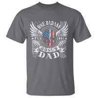 Funny One Badass Bonus Stepdad T Shirt Bonus Dad Fathers Day American Flag Skull
