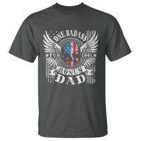 Funny One Badass Bonus Stepdad T Shirt Bonus Dad Fathers Day American Flag Skull