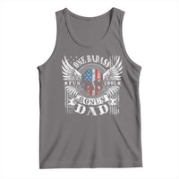Funny One Badass Bonus Stepdad Tank Top Bonus Dad Fathers Day American Flag Skull