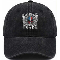 Funny One Badass Bonus Stepdad Washed Cotton Baseball Cap Bonus Dad Fathers Day American Flag Skull