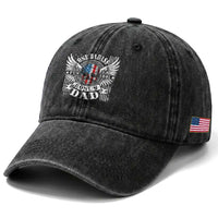 Funny One Badass Bonus Stepdad Washed Cotton Baseball Cap Bonus Dad Fathers Day American Flag Skull