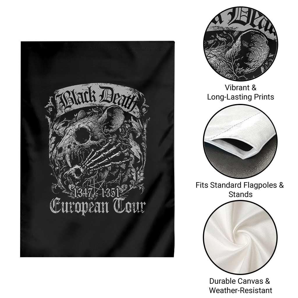 Black Death European Tour Garden Flag Plague Rat Medieval History Gothic - Wonder Print Shop