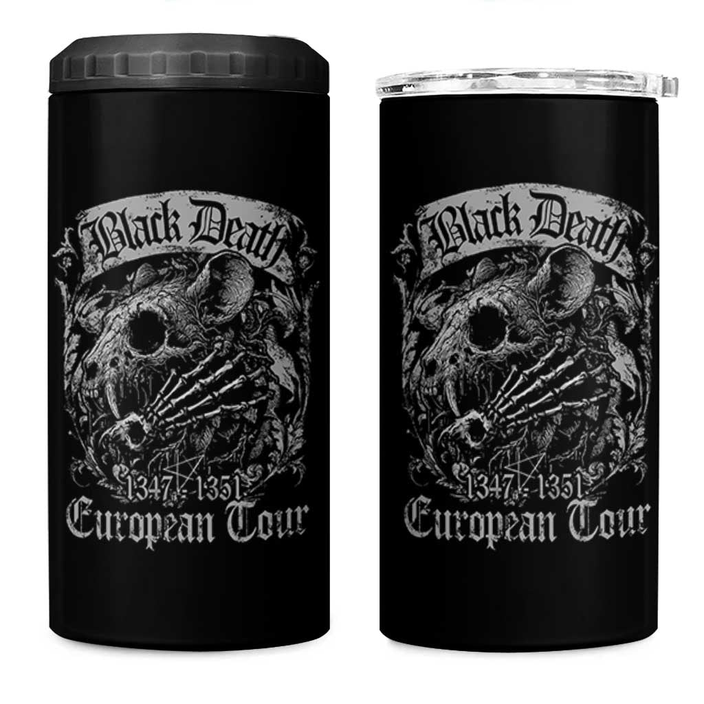 Black Death European Tour 4 in 1 Can Cooler Tumbler Plague Rat Medieval History Gothic - Wonder Print Shop