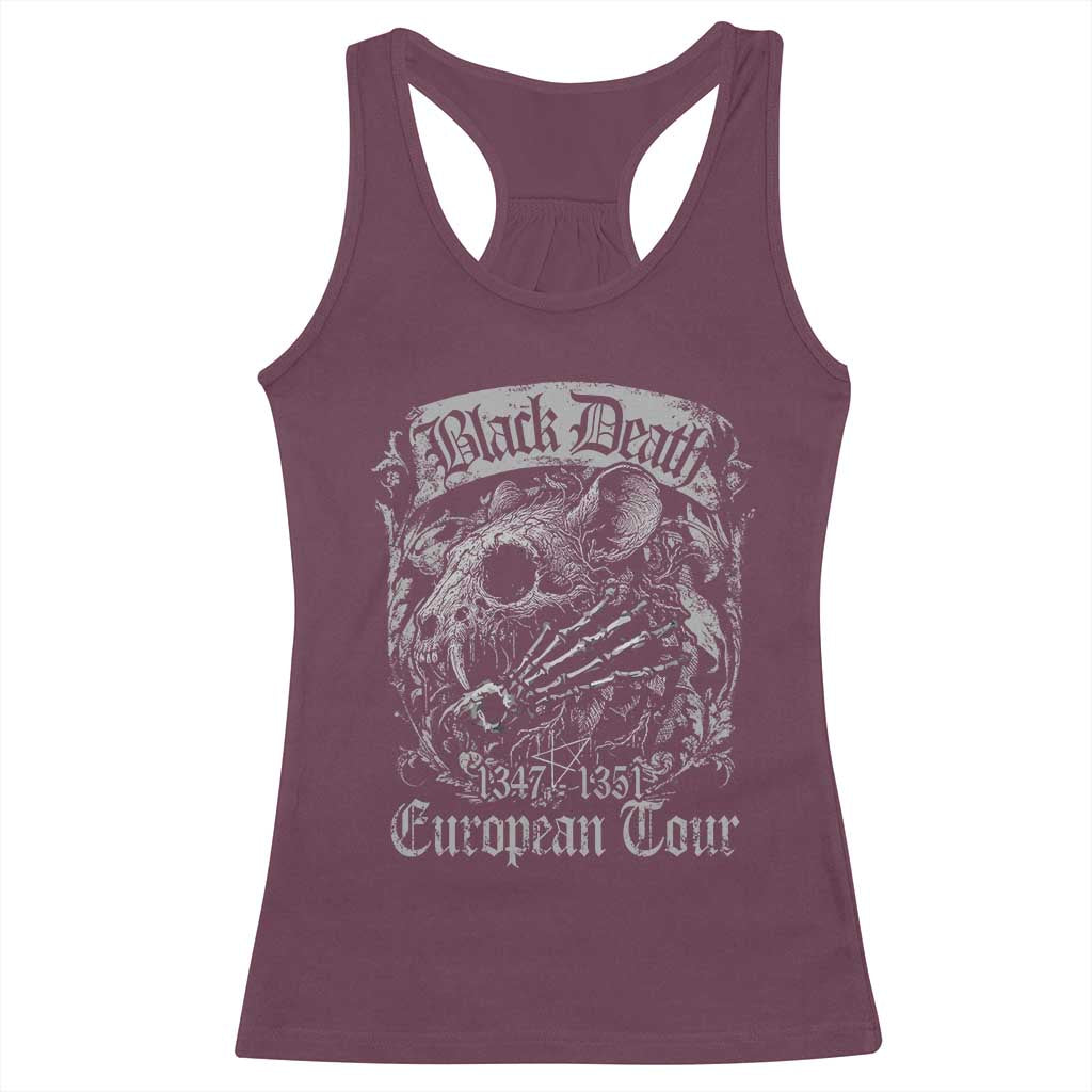 Black Death European Tour Racerback Tank Top Plague Rat Medieval History Gothic - Wonder Print Shop