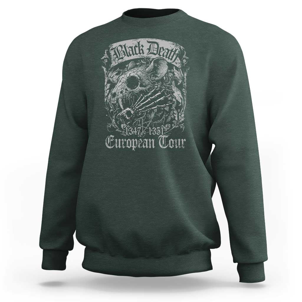 Black Death European Tour Sweatshirt Plague Rat Medieval History Gothic - Wonder Print Shop