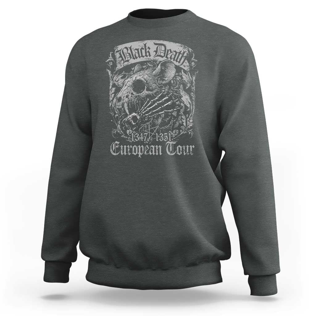 Black Death European Tour Sweatshirt Plague Rat Medieval History Gothic - Wonder Print Shop
