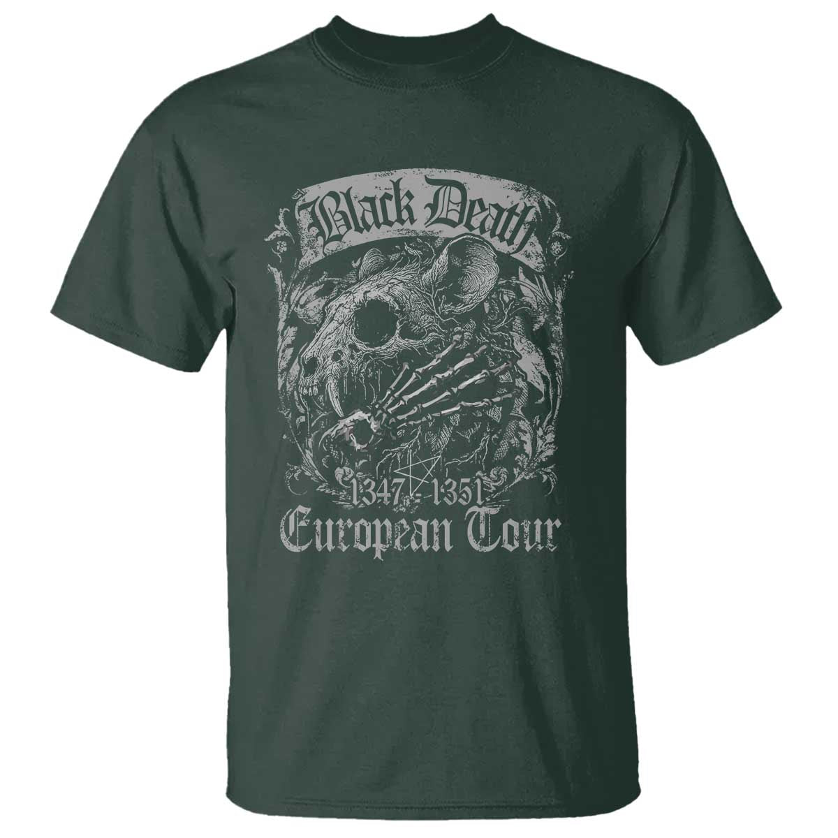 Black Death European Tour T Shirt Plague Rat Medieval History Gothic - Wonder Print Shop