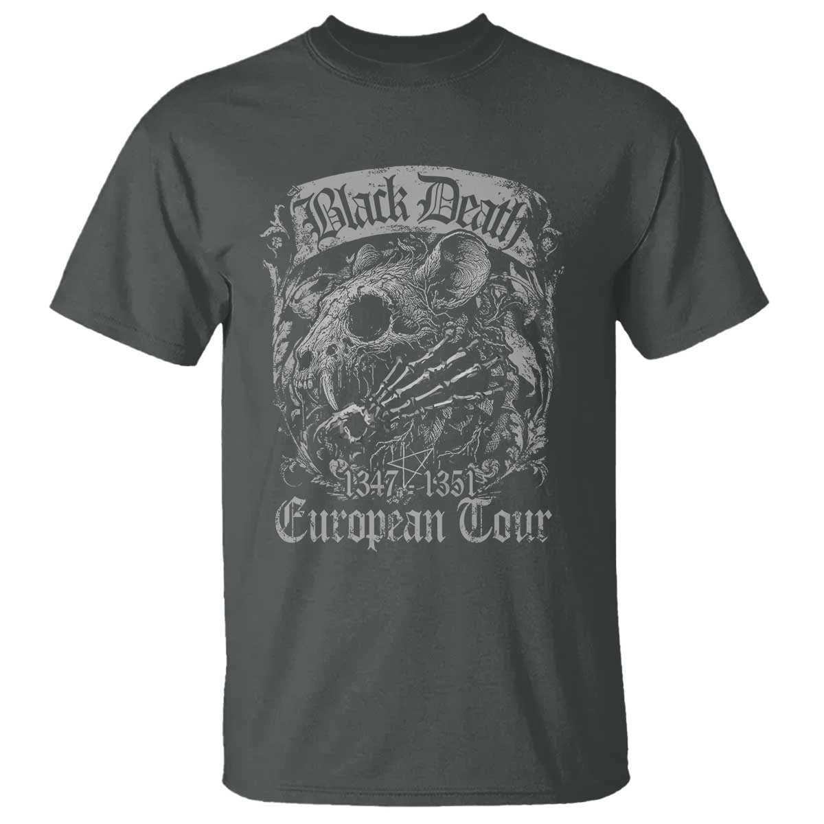 Black Death European Tour T Shirt Plague Rat Medieval History Gothic - Wonder Print Shop