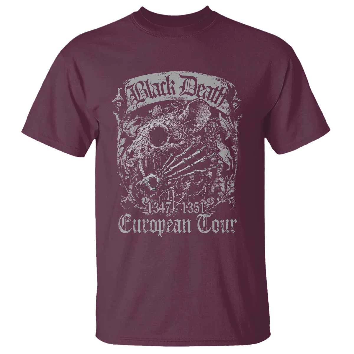 Black Death European Tour T Shirt Plague Rat Medieval History Gothic - Wonder Print Shop