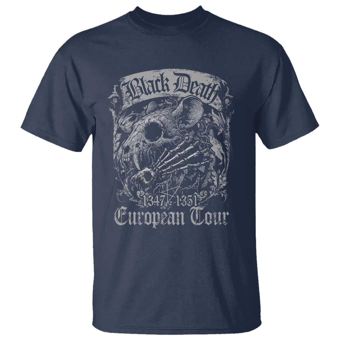 Black Death European Tour T Shirt Plague Rat Medieval History Gothic - Wonder Print Shop