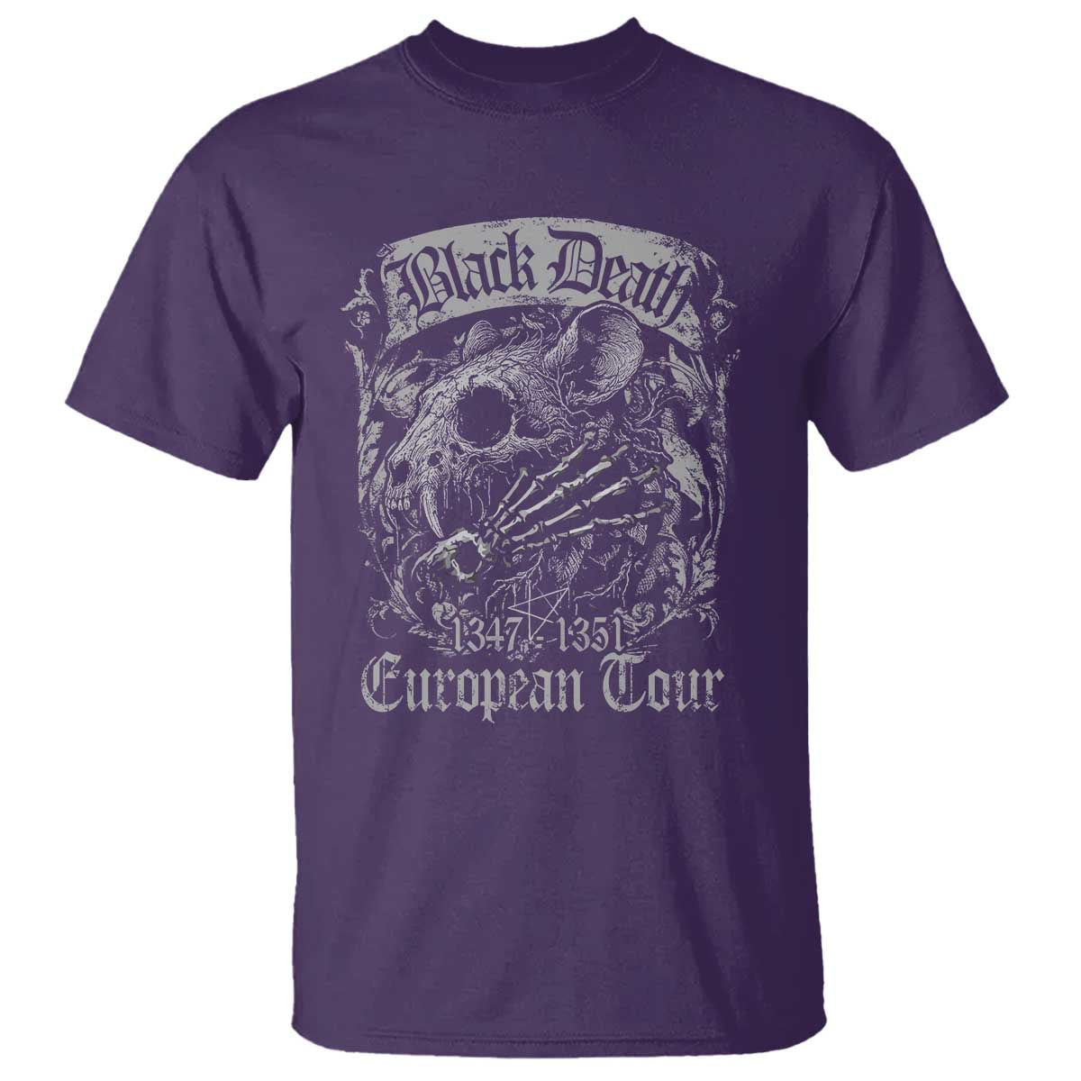 Black Death European Tour T Shirt Plague Rat Medieval History Gothic - Wonder Print Shop