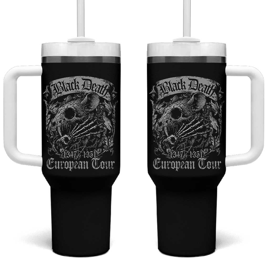Black Death European Tour Tumbler With Handle Plague Rat Medieval History Gothic - Wonder Print Shop