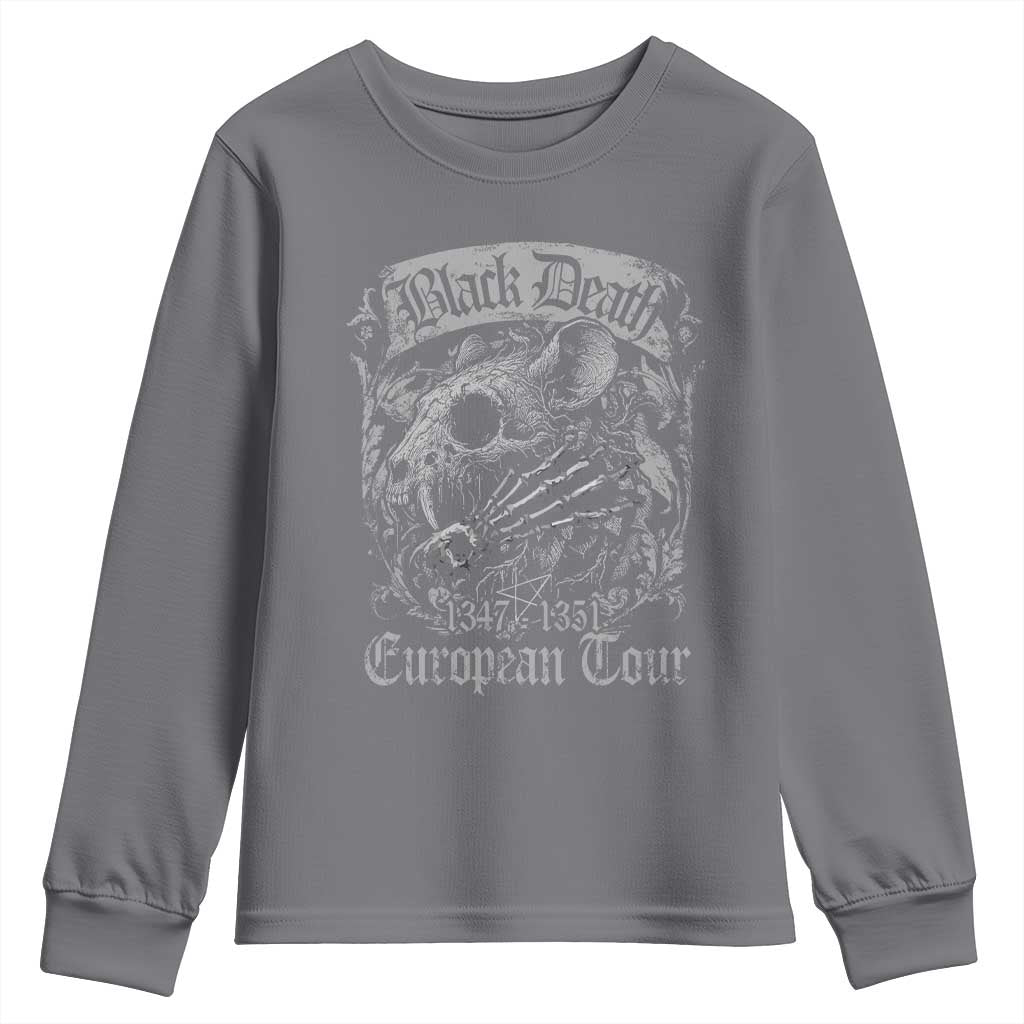 Black Death European Tour Youth Sweatshirt Plague Rat Medieval History Gothic - Wonder Print Shop