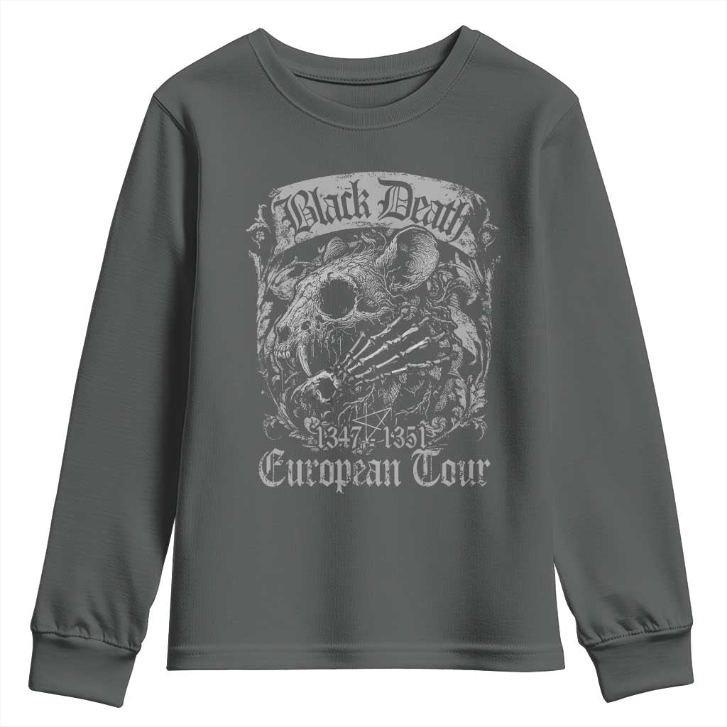 Black Death European Tour Youth Sweatshirt Plague Rat Medieval History Gothic - Wonder Print Shop