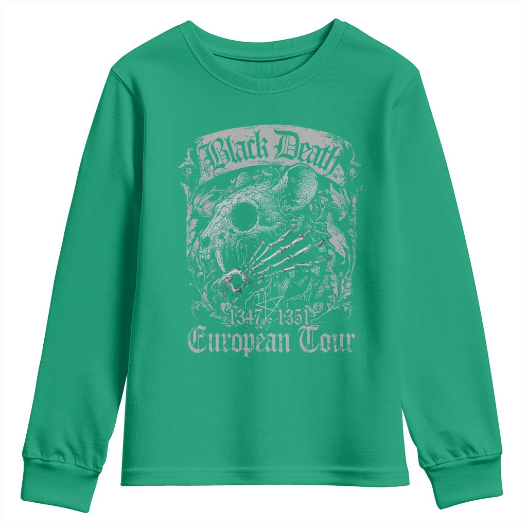 Black Death European Tour Youth Sweatshirt Plague Rat Medieval History Gothic - Wonder Print Shop