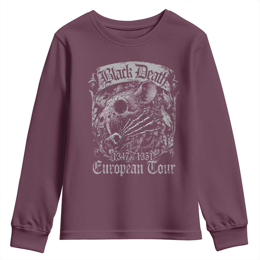 Black Death European Tour Youth Sweatshirt Plague Rat Medieval History Gothic - Wonder Print Shop