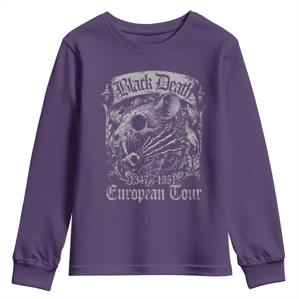 Black Death European Tour Youth Sweatshirt Plague Rat Medieval History Gothic - Wonder Print Shop