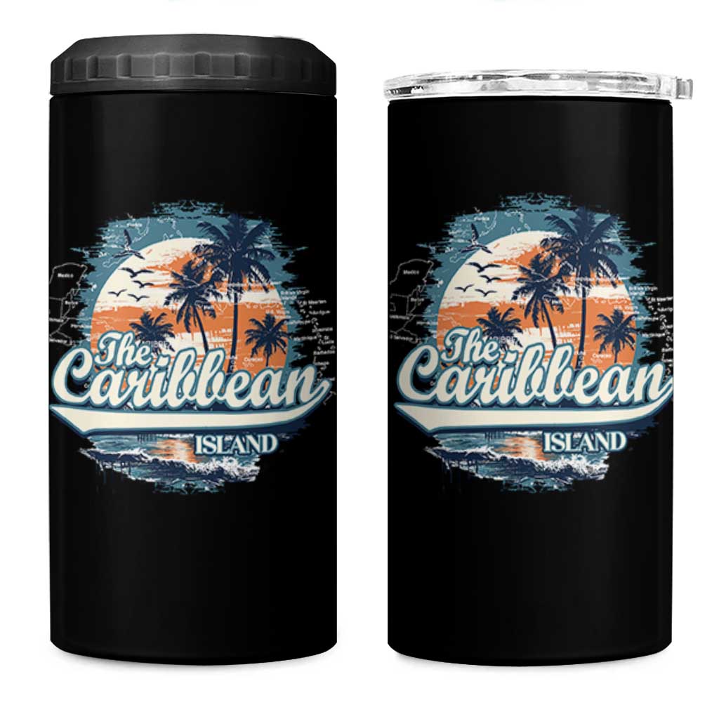 Funny The Caribbean Islands 4 in 1 Can Cooler Tumbler Caribbean Sea Tour Summer Vacation - Wonder Print Shop