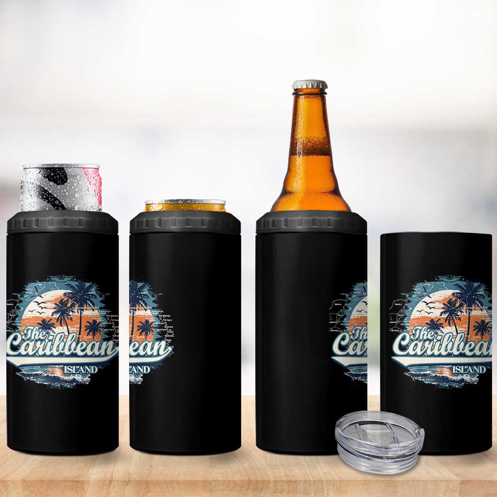 Funny The Caribbean Islands 4 in 1 Can Cooler Tumbler Caribbean Sea Tour Summer Vacation - Wonder Print Shop