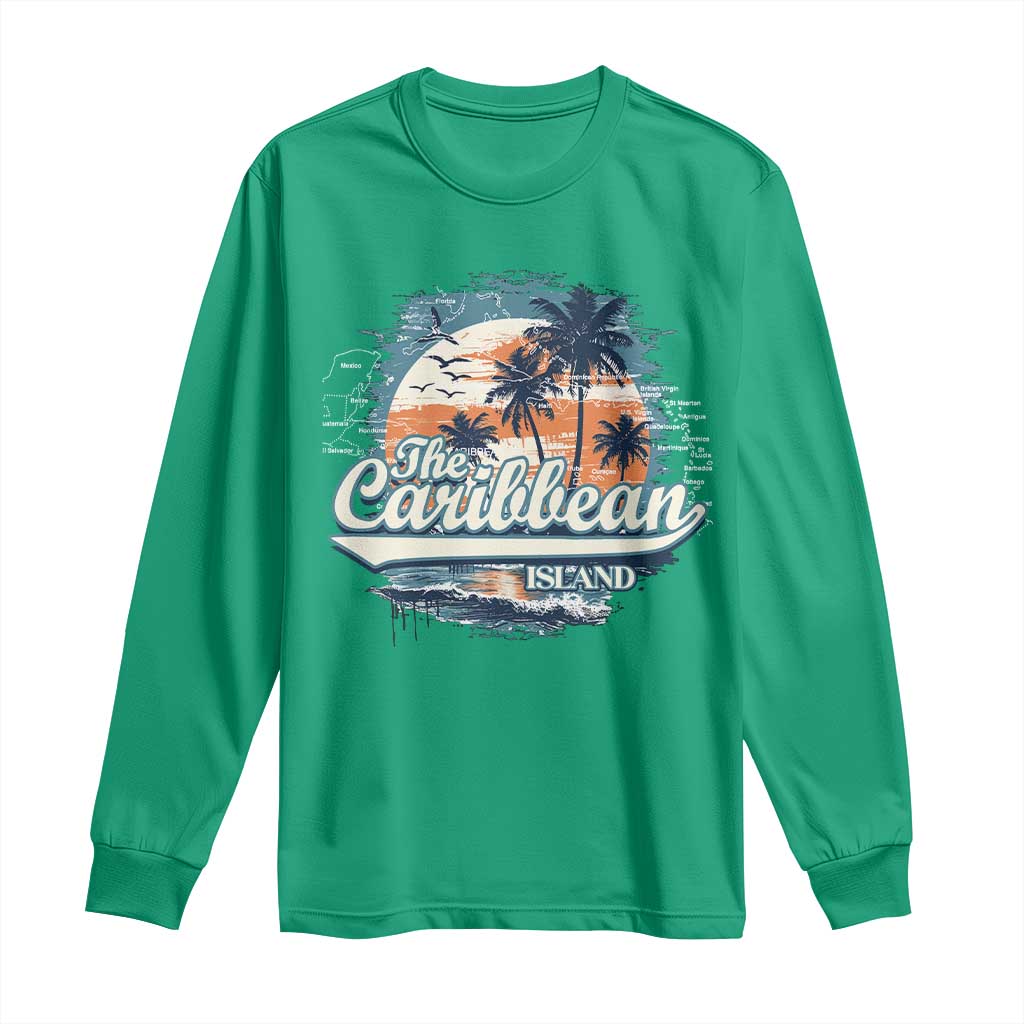 Funny The Caribbean Islands Long Sleeve Shirt Caribbean Sea Tour Summer Vacation - Wonder Print Shop