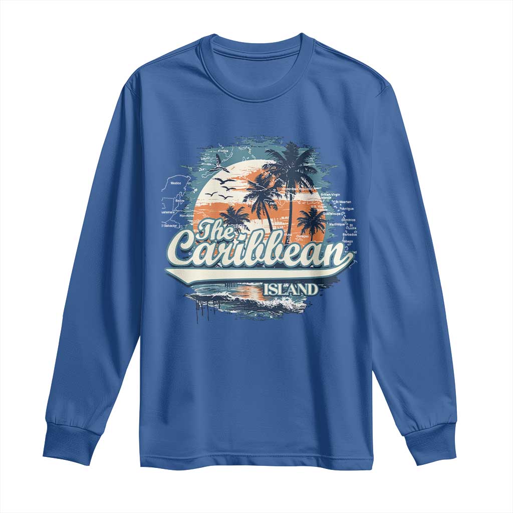 Funny The Caribbean Islands Long Sleeve Shirt Caribbean Sea Tour Summer Vacation - Wonder Print Shop