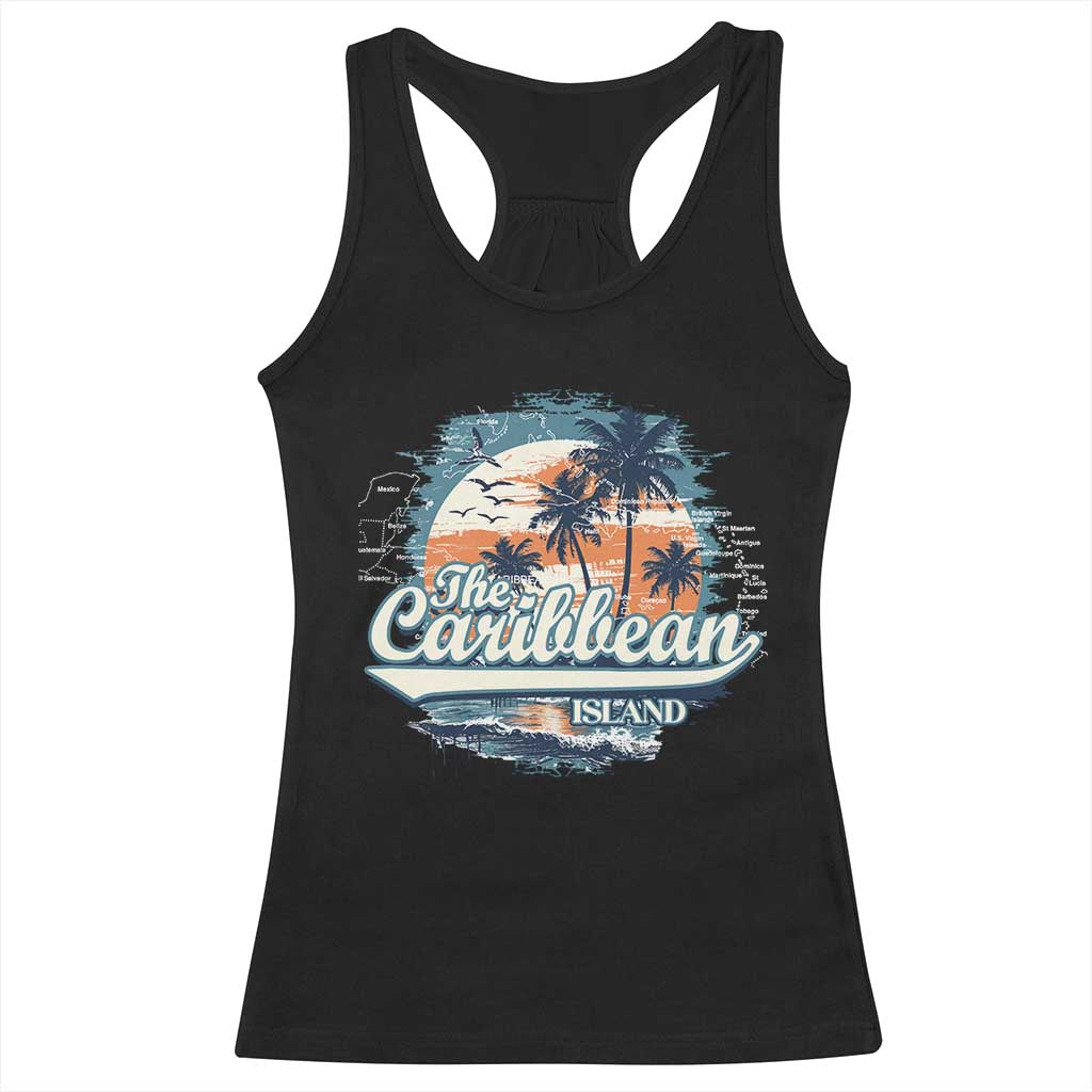 Funny The Caribbean Islands Racerback Tank Top Caribbean Sea Tour Summer Vacation - Wonder Print Shop