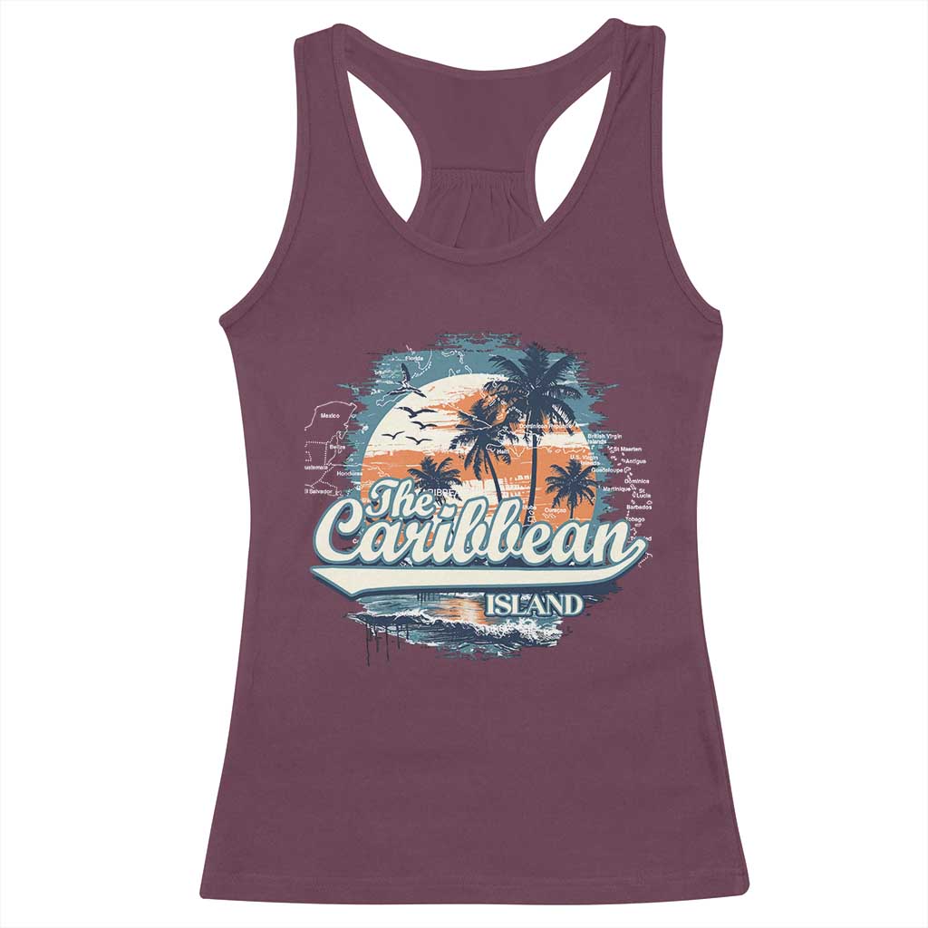 Funny The Caribbean Islands Racerback Tank Top Caribbean Sea Tour Summer Vacation - Wonder Print Shop