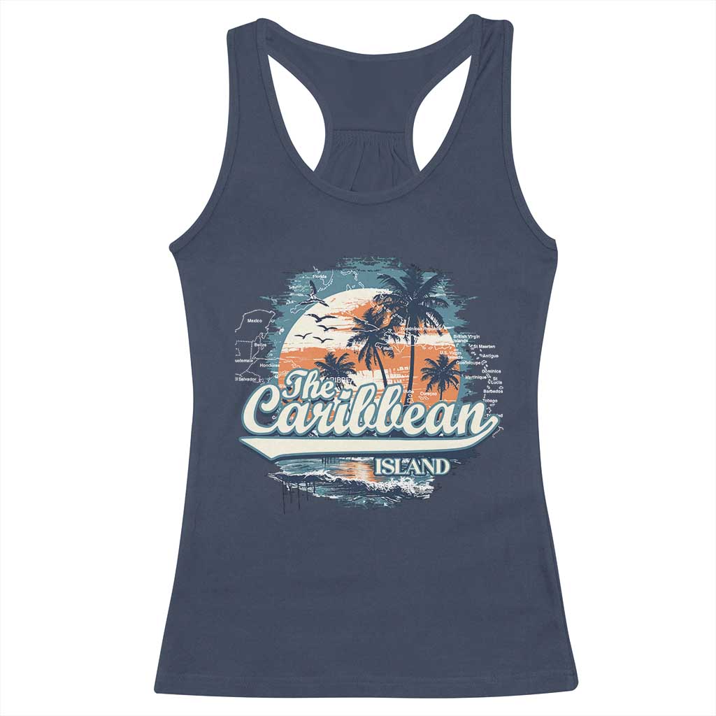 Funny The Caribbean Islands Racerback Tank Top Caribbean Sea Tour Summer Vacation - Wonder Print Shop