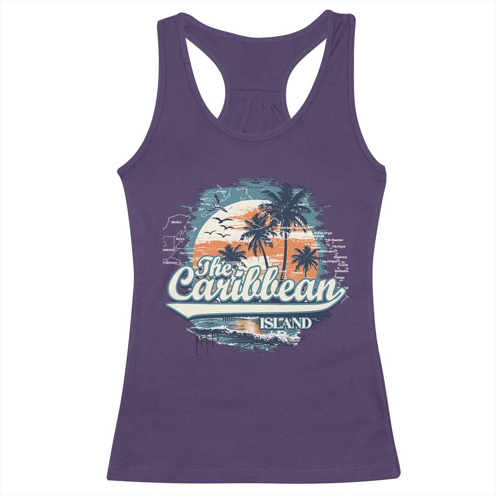Funny The Caribbean Islands Racerback Tank Top Caribbean Sea Tour Summer Vacation - Wonder Print Shop