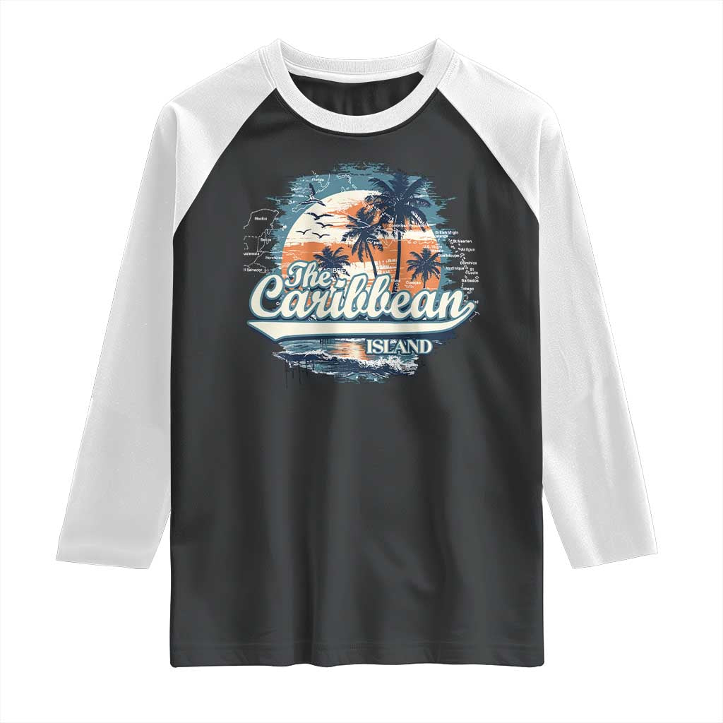 Funny The Caribbean Islands Raglan Shirt Caribbean Sea Tour Summer Vacation - Wonder Print Shop