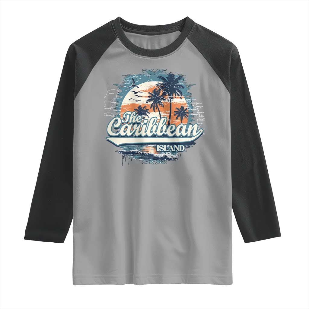 Funny The Caribbean Islands Raglan Shirt Caribbean Sea Tour Summer Vacation - Wonder Print Shop