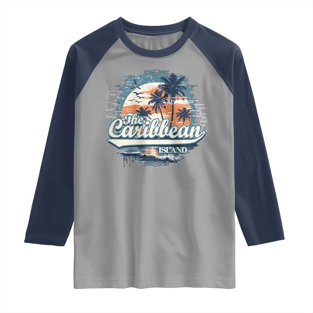 Funny The Caribbean Islands Raglan Shirt Caribbean Sea Tour Summer Vacation - Wonder Print Shop