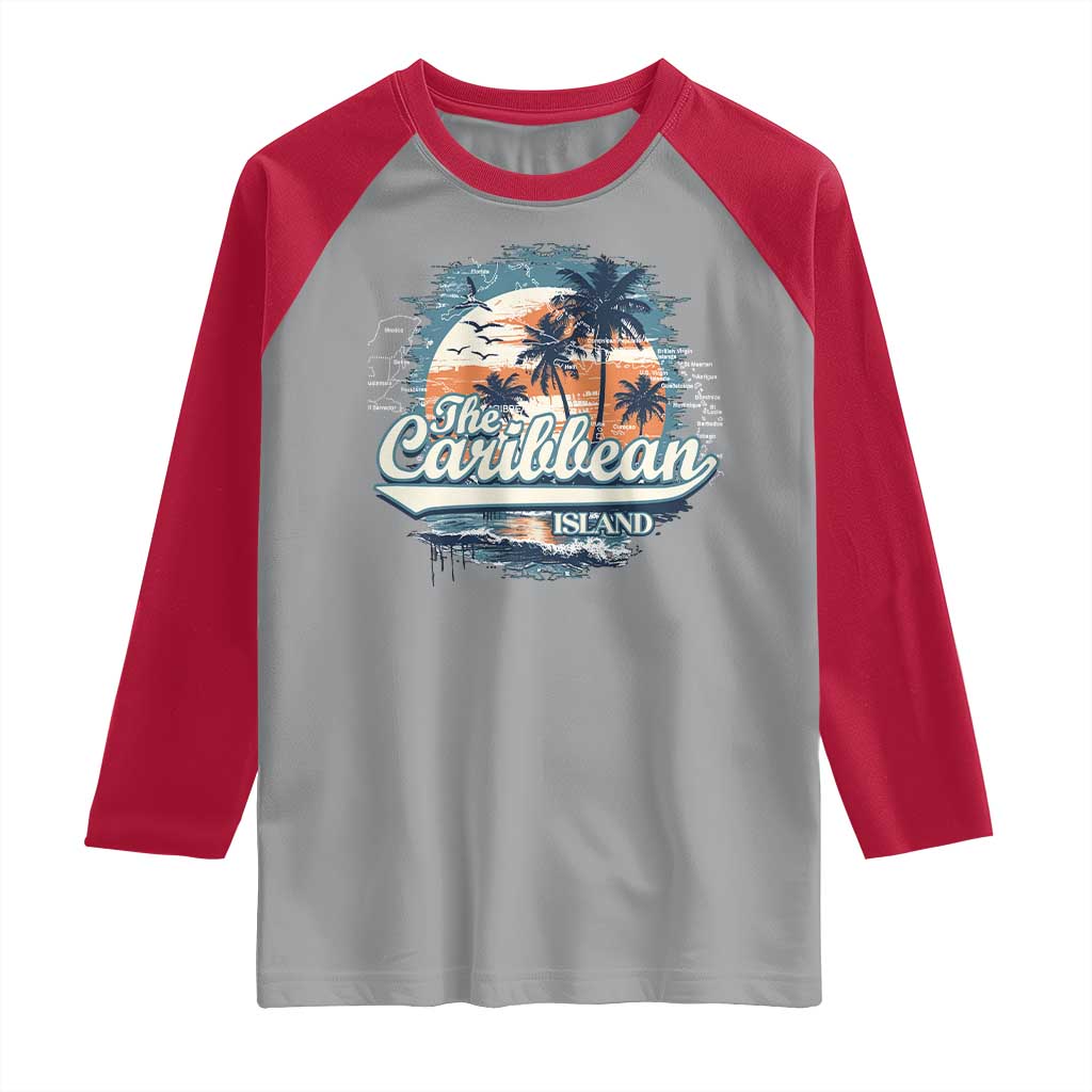 Funny The Caribbean Islands Raglan Shirt Caribbean Sea Tour Summer Vacation - Wonder Print Shop