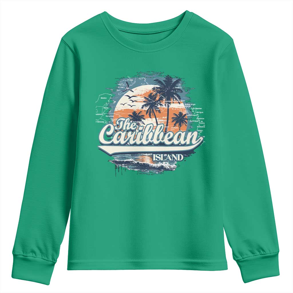 Funny The Caribbean Islands Youth Sweatshirt Caribbean Sea Tour Summer Vacation - Wonder Print Shop