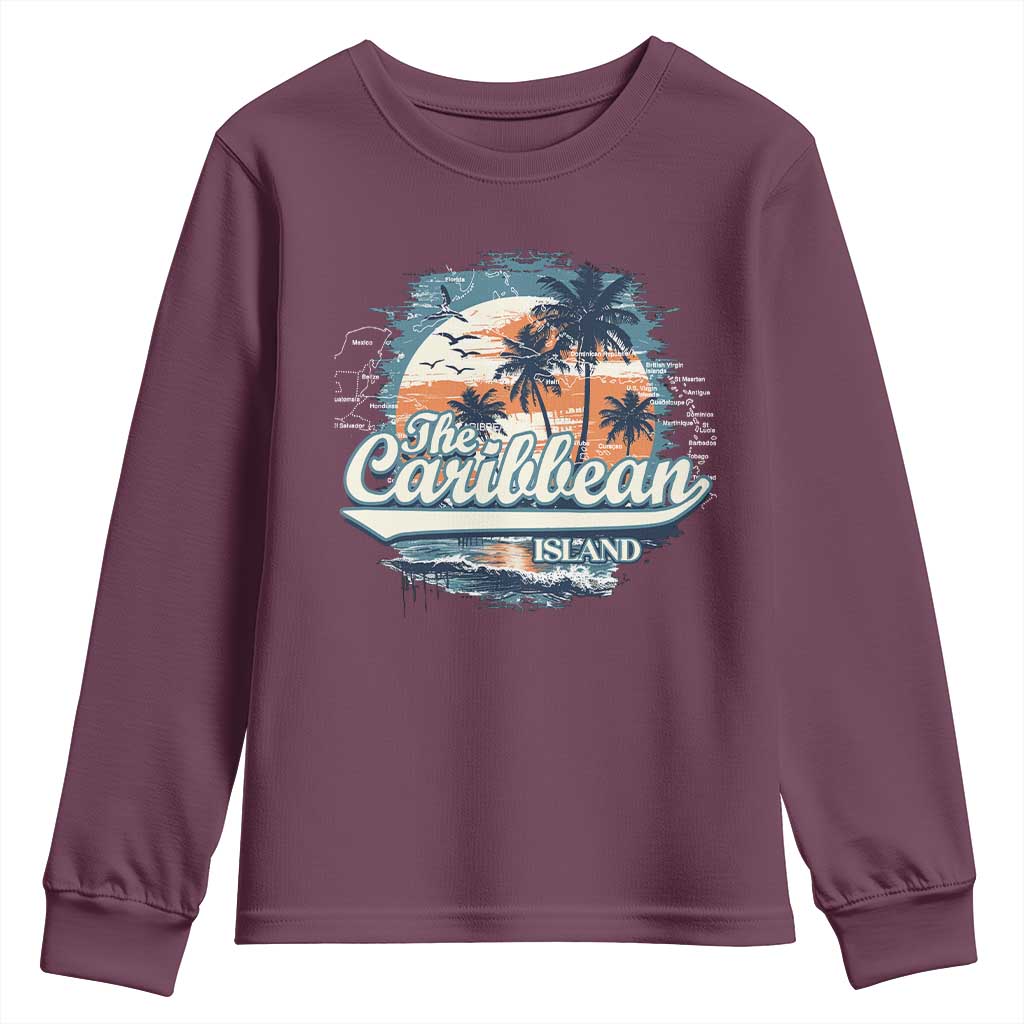 Funny The Caribbean Islands Youth Sweatshirt Caribbean Sea Tour Summer Vacation - Wonder Print Shop