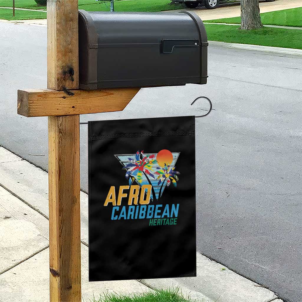 Funny Afro Caribbean Heritage Garden Flag Caribbean Island Pride Flags Palm Tree - Wonder Print Shop