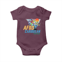 Funny Afro Caribbean Heritage Baby Onesie Caribbean Island Pride Flags Palm Tree - Wonder Print Shop