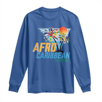 Funny Afro Caribbean Heritage Long Sleeve Shirt Caribbean Island Pride Flags Palm Tree - Wonder Print Shop